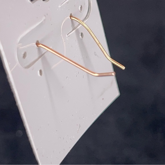 Teardrop Rose Gold Earrings Dangle Style Rhinestone Accent - Picture 6 of 8